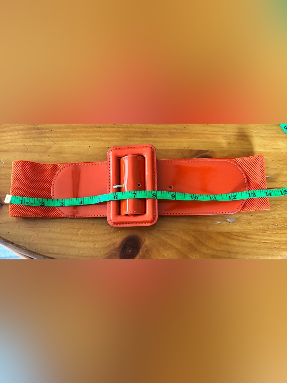 Grace Karin wide elastic belt. Vibrant orange. Small/medium.